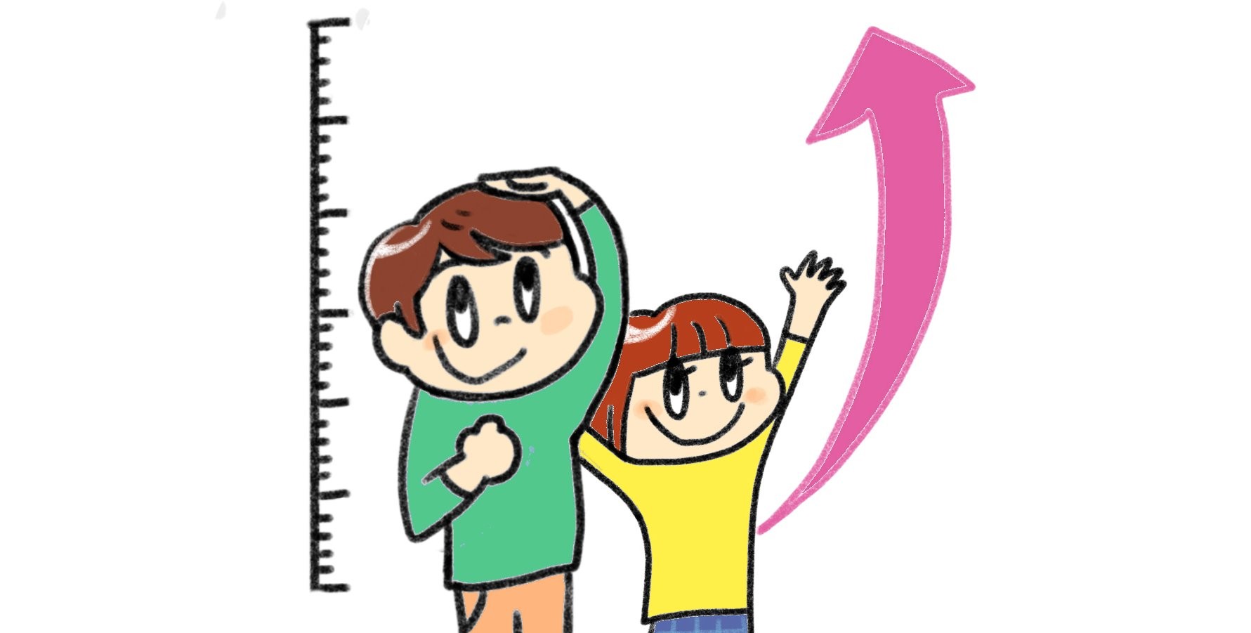 背が伸びる子どものイメージ